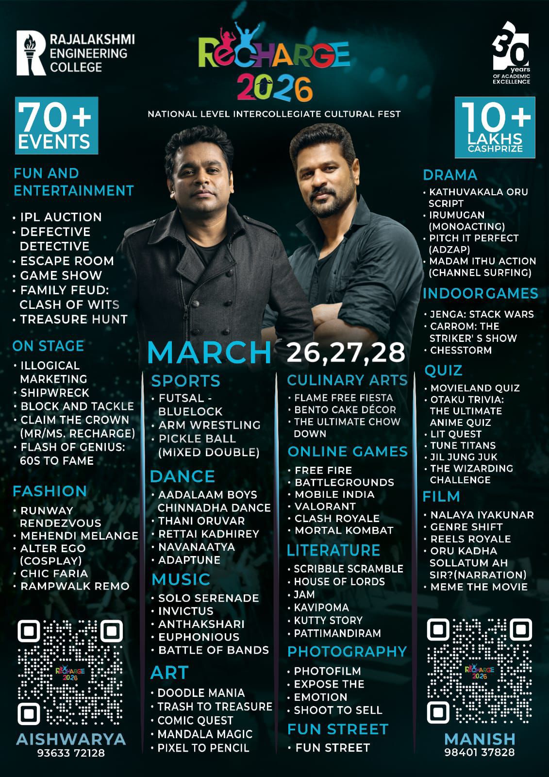 Recharge 26 Cultural Fest Poster 